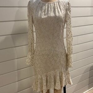 DEREK LAM 10 CROSBY DRESS,  SIZE 0, IVORY